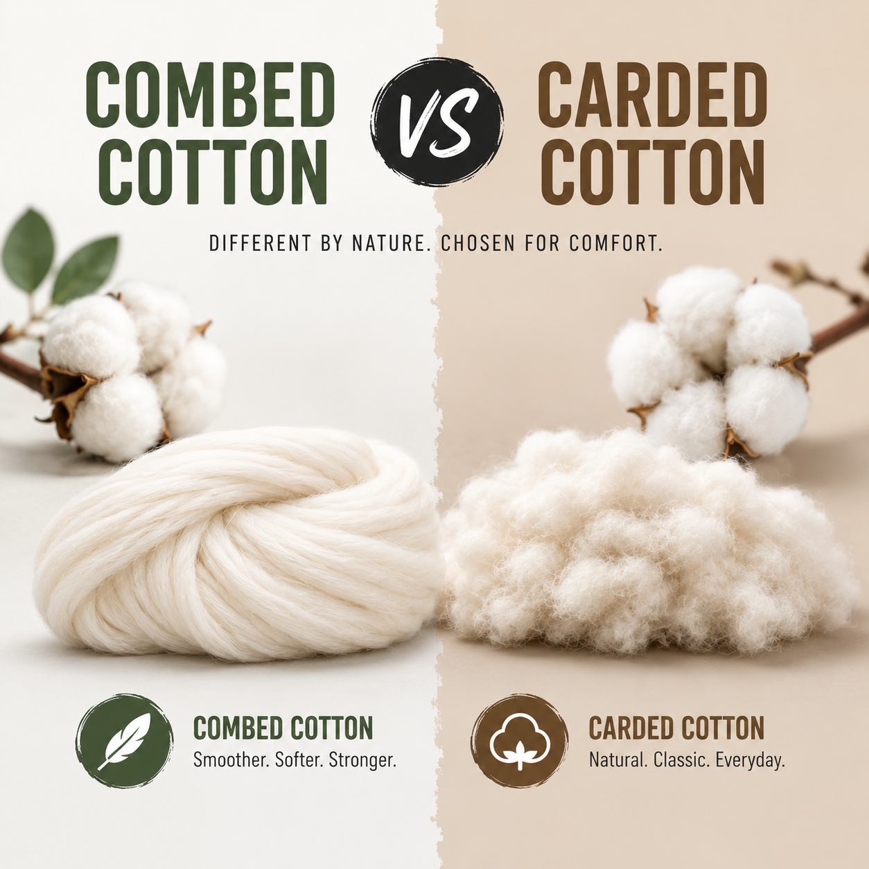 Combed Cotton vs Carded Cotton, what is the difference?