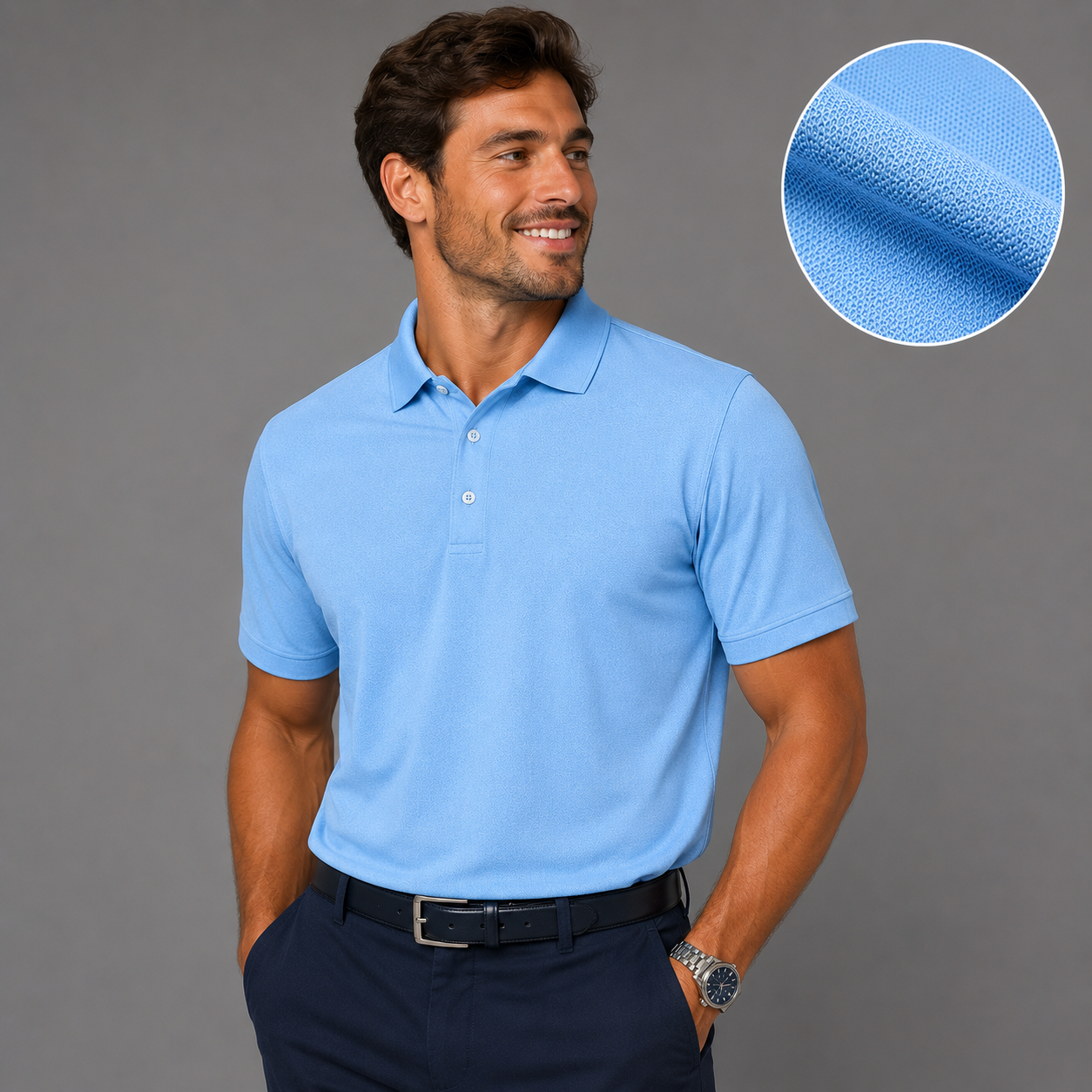 SW® - 190gsm Sky Blue Golf Shirts
